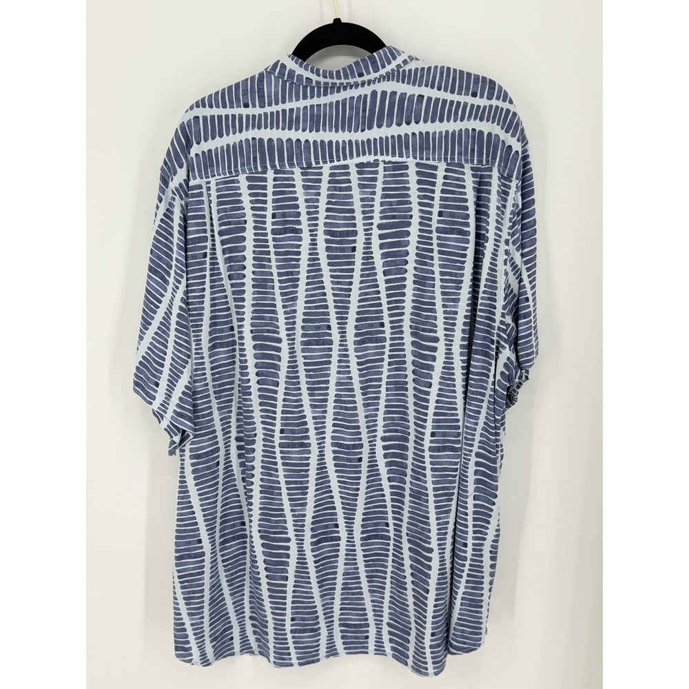 Tommy Bahama Mens Camp Veracruz Cay Blue Abstract Button Down Shirt 3XL Resort - Picture 3 of 11